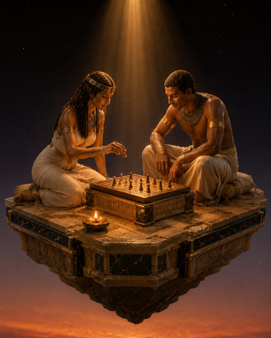 Playing senet, Egypt